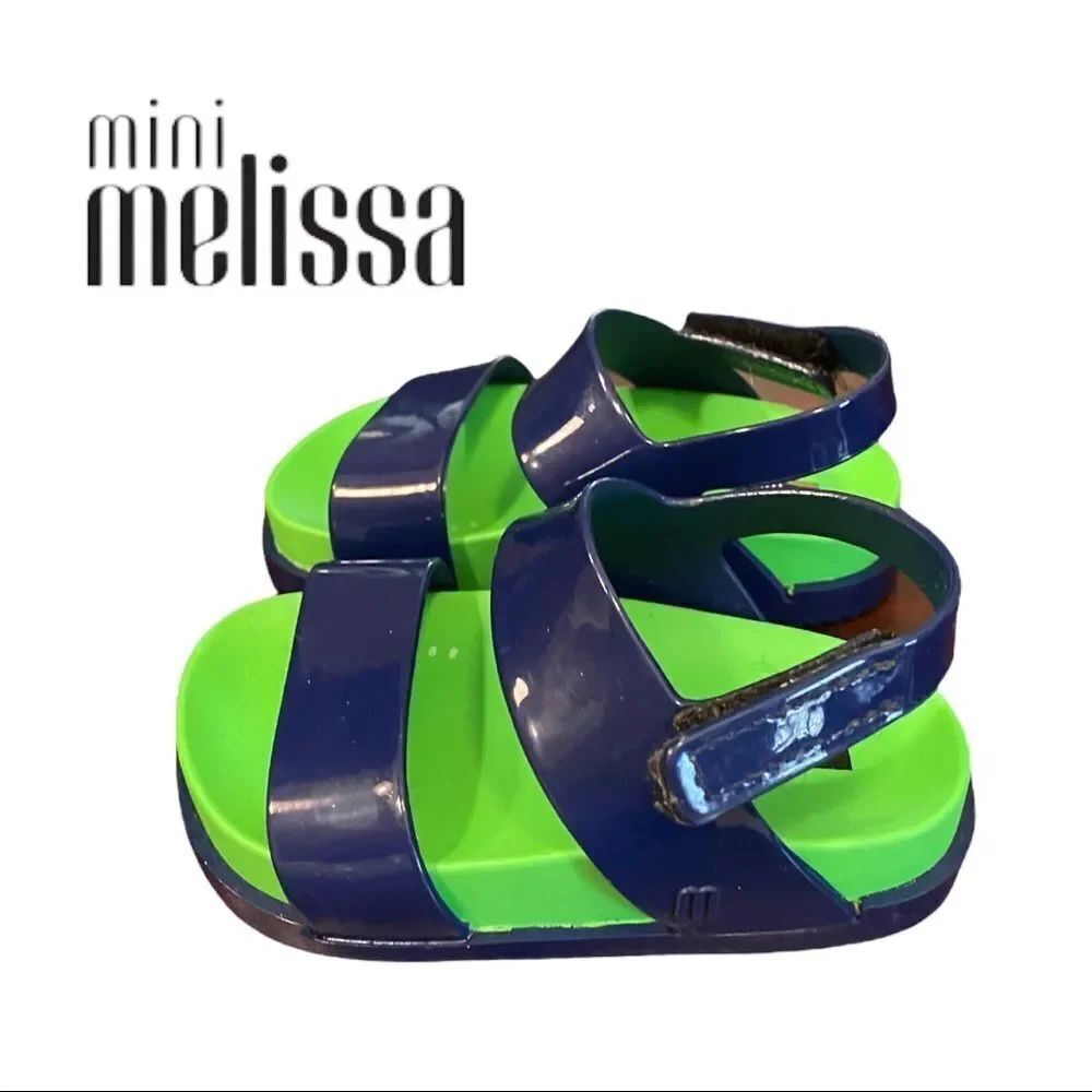 Mini Melissa "Cosmic" Baby Walker Green Blue Sandals 5